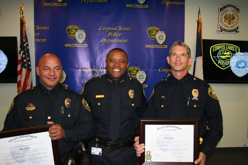 Chief Floyd Simpson promotes Schauer and Markle