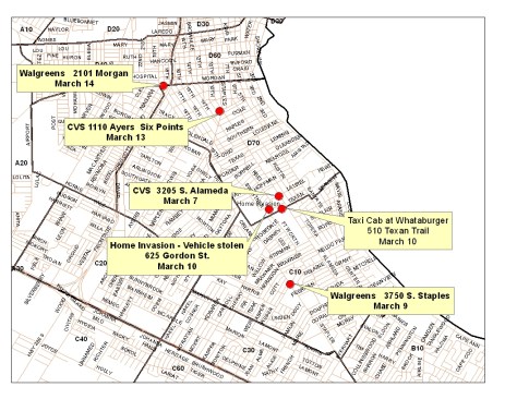 Location of Aggravated Robberies.