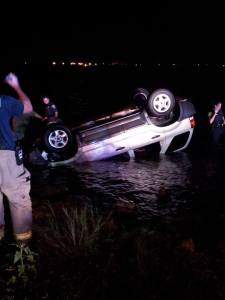 Police search for the driver of this Ford Escape in a single vehicle crash Wednesday morning. Crash #C1306364