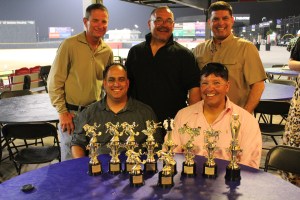 Officers display their trophies from the Motorcycle Skill Competition