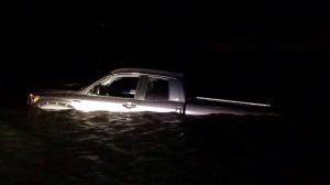 Police found this 2012 Toyota Tundra in the surf on May 4.