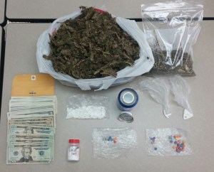 approximately 3.5 pounds of marijuana, 39.73 grams of alprazolam, 14.11 grams of ecstasy pills, and 11.67 grams of cocaine
