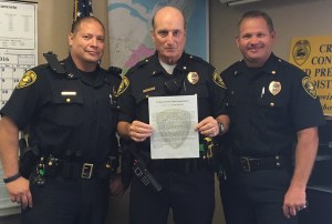 (Left) Delta District Captain Robert Alvarado, Lieutenant Brian Hill, and Police Operations Commander David Blackmon