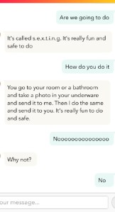 Example of online solicitation